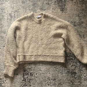Zara Chunky Knit Wool Blend Cropped Sweater